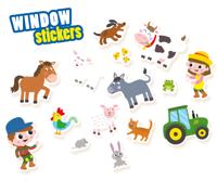 SES raamstickers boerderij - thumbnail