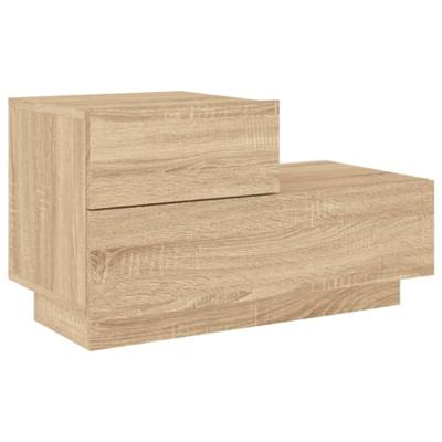 Nachtkastje met LED-verlichting 70x36x40,5 cm sonoma eikenkleur