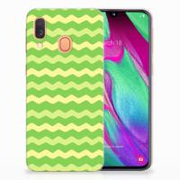 Samsung Galaxy A40 | TPU bumper | Waves Green - thumbnail