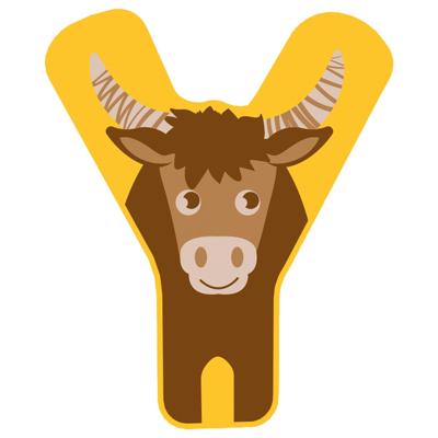 Small Foot - houten dieren kinderletter - y