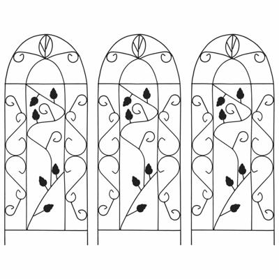 Plantenklimrekken 3 st 40x100 cm ijzer zwart Plantenklimrekken 3 st 40x100 cm ijzer zwart