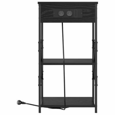 Nachtkastje 2 pcs Zwart eiken 41 x 31 x 76 cm Bewerkt hout