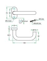 Gatdeel CHASE rvs mat 8mm ovaal rozet - thumbnail
