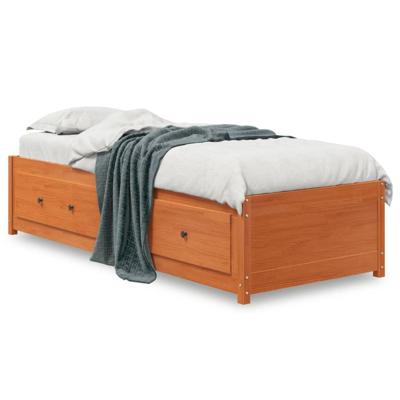 Slaapbank zonder matras 80x200 cm massief grenenhout wasbruin - thumbnail