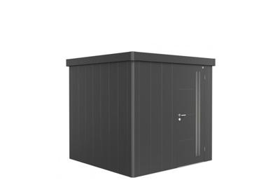 Biohort Neo 2B metalen tuinhuis enkele deur donkergrijs 236x236 cm Biohort Neo 2B metalen tuinhuis enkele deur donkergrijs 236x236 cm