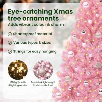 VidaXL Kunstmatig voorverlicht kerstboom met 150 led roze 150 cm pvc