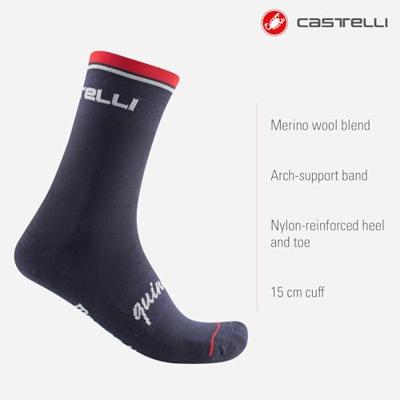 Castelli Quindici Soft Merino fietsokken blauw heren L-XL