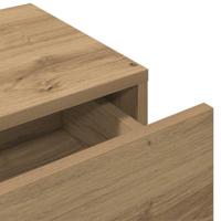 Wandschap met lades 100x36x19 cm bewerkt hout artisanaal eiken - thumbnail