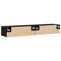 Wandkast 2 pcs Zwart eiken 68 x 30 x 20 cm Bewerkt hout - thumbnail