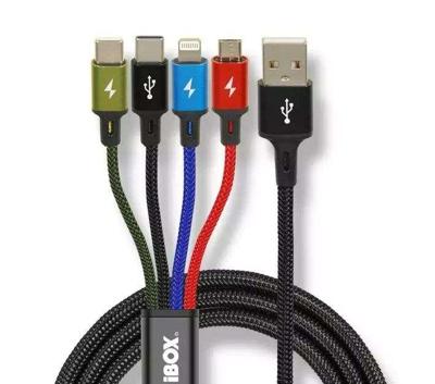Universele 4-in-1 oplaadkabel I-BOX USB IKUM4W1 - thumbnail