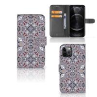 Apple iPhone 12 Pro Max | Bookcase | Flower Tiles | Portemonnee hoesje - thumbnail