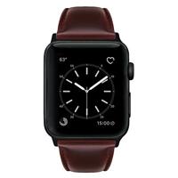 Luxe Echt Lederen bandje - Bruin - Geschikt voor Apple Watch 44mm / 45mm / 46mm / 49mm - thumbnail