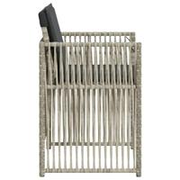 Tuinstoelen 4 st met kussens poly rattan lichtgrijs - thumbnail