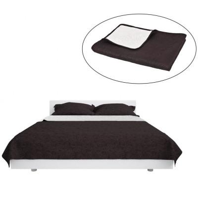 Bedsprei dubbelzijdig 170x210 cm quilt crme en bruin