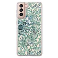 Samsung Galaxy S21 hybride hoesje - Mandala blauw - thumbnail