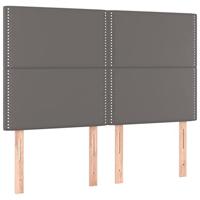 Boxspring met matras kunstleer grijs 140x190 cm - thumbnail