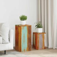 VidaXL Plantenstandaards 2 st massief hergebruikt hout - thumbnail