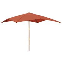 Parasol met houten paal 300x300x273 cm terracottakleurig - thumbnail