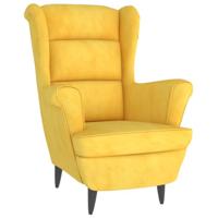 Fauteuil fluweel mosterdgeel - thumbnail