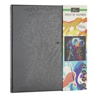 Creative Craft Group Schilderen op nummer zwart canvas hond, 30x30cm - thumbnail