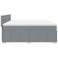 Boxspring met matras stof lichtgrijs 200x200 cm - thumbnail
