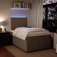 Boxspring met matras fluweel lichtgrijs 120x190 cm - thumbnail
