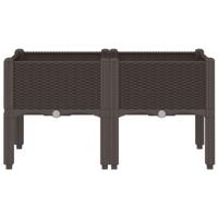 VidaXL Plantenbak met poten 80x40x42 cm polypropeen bruin - thumbnail