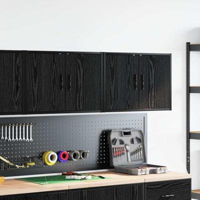 VidaXL Garagewandkasten 2 st spaanplaat zwart VidaXL Garagewandkasten 2 st spaanplaat zwart