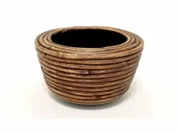 Van der Leeden Mandwerk BV drypot rotan d19h12cm bronze - thumbnail