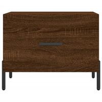 Salontafels 2 st 50x50x40 cm bewerkt hout bruineikenkleurig - thumbnail