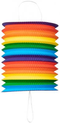 Globos Papieren lantaarn regenboog, 16cm