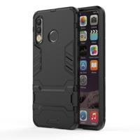 Schokbestendige PC + TPU geval voor Huawei P30 lite met houder (zwart) - thumbnail