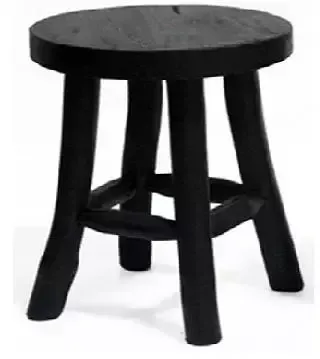 Kruk teak zwart 15x17cm