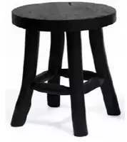 Kruk teak zwart 15x17cm - thumbnail