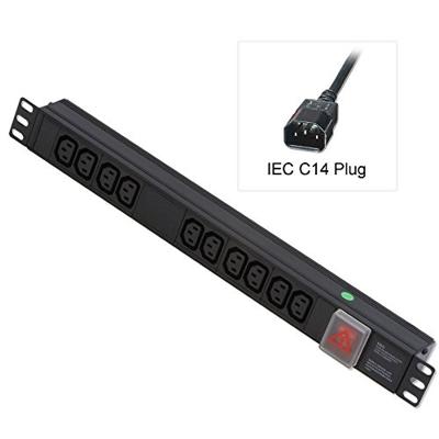 LINDY 1U 10 Manier CEI-contactdozen, horizontale PDU met CEI-netkabel