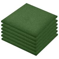 VidaXL Valtegels 6 st 50x50x3 cm rubber groen - thumbnail