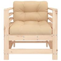 Tuinstoelen 2 st met kussens massief grenenhout - thumbnail
