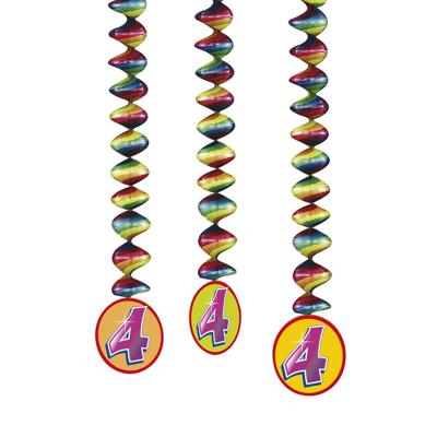 Haza Original feestlinten ''4'' 75 cm 3 stuks Haza Original feestlinten ''4'' 75 cm 3 stuks