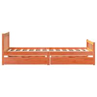 Bedframe zonder matras massief grenenhout wasbruin 150x200 cm - thumbnail