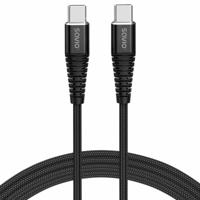 Savio CL-160 USB kabel 2 m USB 2.0 USB C - USB C Zwart - thumbnail