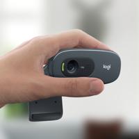 Logitech C270 HD-webcam 1280 x 720 Pixel Standvoet, Klemhouder - thumbnail