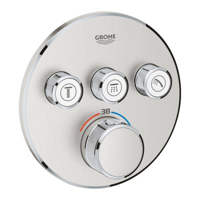 Grohe Inbouwkraan Grohtherm Smart Control Thermostaatkraan met 3-weg Omstelling Supersteel Grohe Inbouwkraan Grohtherm Smart Control Thermostaatkraan met 3-weg Omstelling Supersteel