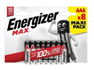 Energizer batterijen Max AAA/LR03/E92, blister van 8, MaxIPACK