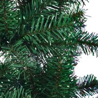 VidaXL Kunstmatig voorverlicht kerstboom groen 150 cm pvc en metaal - thumbnail
