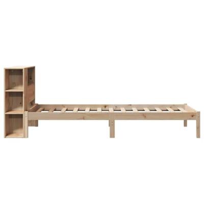 Bed met boekenkast zonder matras massief grenenhout 75x190 cm