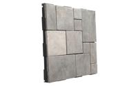 Patchwork dakterrastegel grijs 30*30 cm. - thumbnail