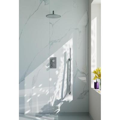 Fortifura Calvi Inbouw Regendoucheset - thermostatisch - wandarm - 25cm hoofddouche - staaf handdouche - metalen doucheslang - geborsteld RVS PVD SW496812 SW542645 SW706208 SW720554 W720561 SW115