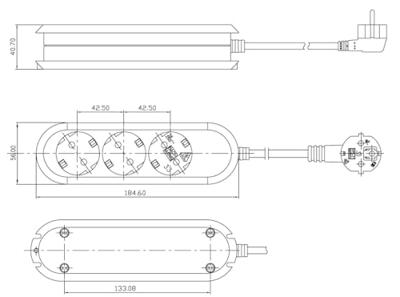 Bachmann 388271 Stekkerdoos 3-voudig Wit Randaarde stekker 1 stuk(s)