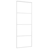 VidaXL Schuifdeur 76x205 cm mat esg-glas en aluminium wit - thumbnail