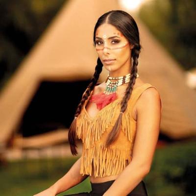 Halsketting met veertjes Indiaan Lootah